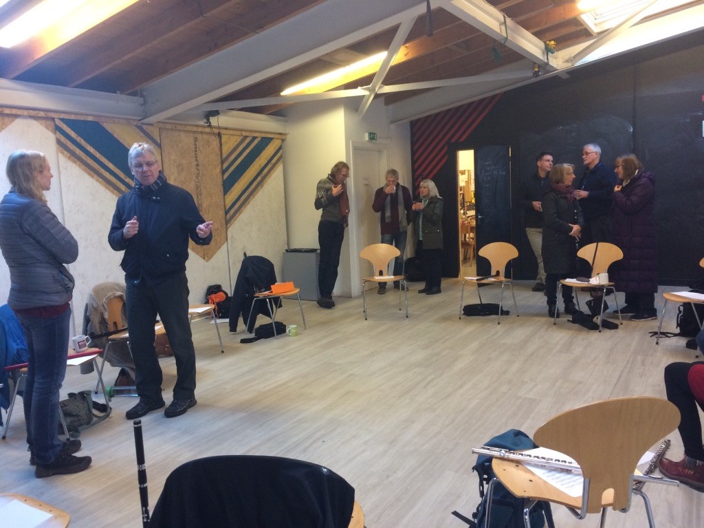 Flute and whistle players take a well-earned break at November's FluteFling workshop.